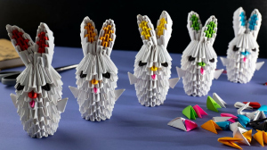 Оригами и не только, 18 - Как сделать бумажного зайчика из модулей [Модульное оригами]