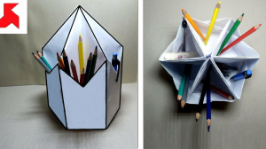 Оригами и DIY поделки из бумаги А4, 12 - DIY - Как сделать ПОДСТАВКУ ДЛЯ КАРАНДАШЕЙ И РУЧЕК из бумаги А4 своими руками?